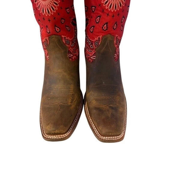 Ariat Red and Brown Heeled Boots - Picture 4 of 9